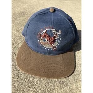 Vintage 90s Whitetails Unlimited Snapback Hat Hunting Outdoors Embroidered Logo
